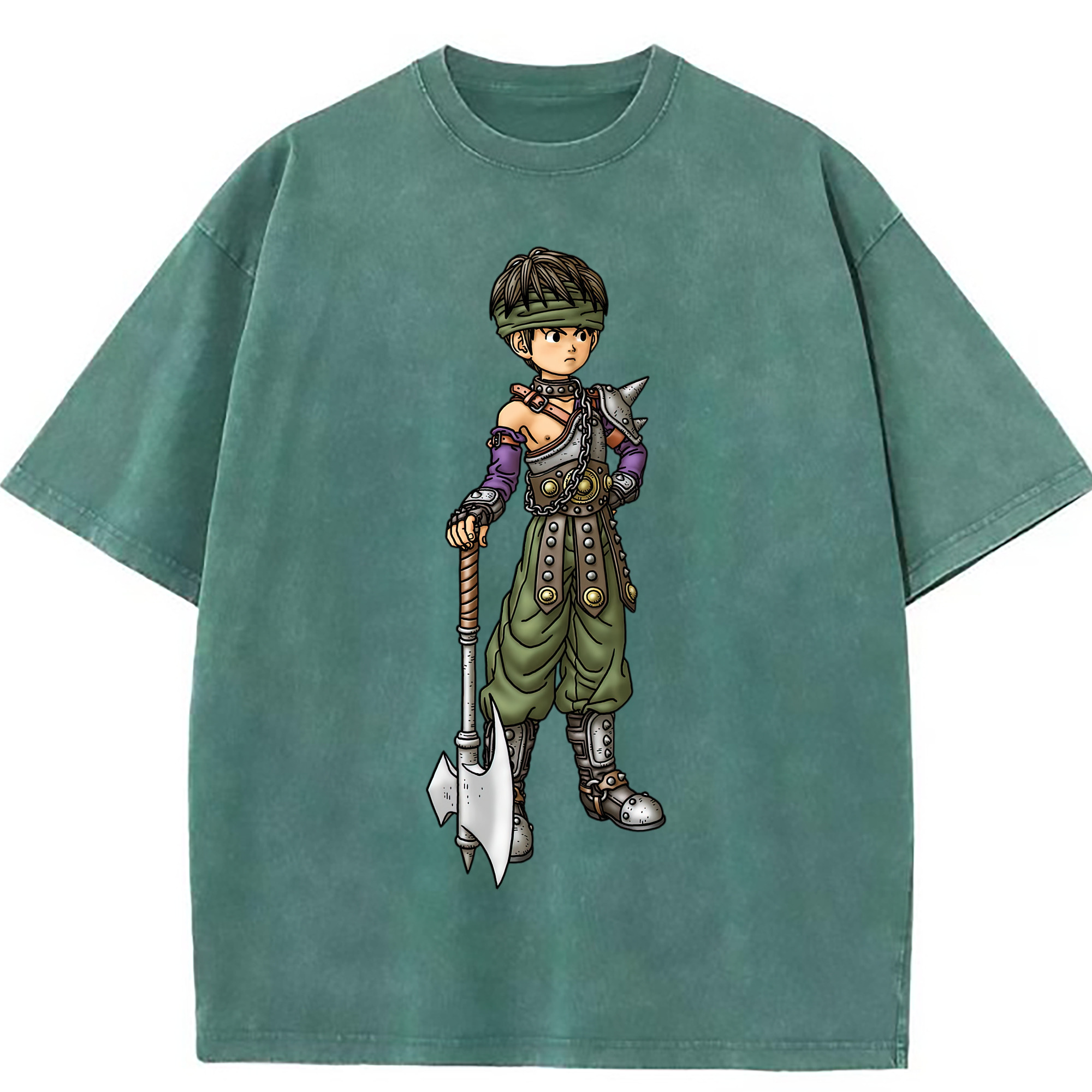 （画像用） ドラゴンクエスト Doragon Kuesuto Dragon Quest 綿100% ヴィンテージ風 半袖Tシャツ（フロントプリント）